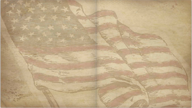American Flag end papers in Military Memoir