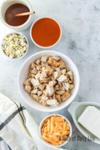 All ingredients laid out on the counter, ready to assemble.