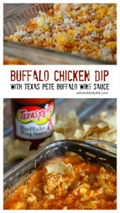 Spice things up! This Buffalo Chicken Dip with Texas Pete Buffalo Wing Sauce is the perfect appetizer for any party or game day get together!