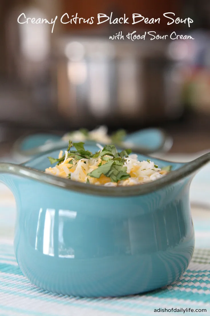 Creamy Citrus Black Bean Soup is a quick and easy comfort meal with a Southwestern flair