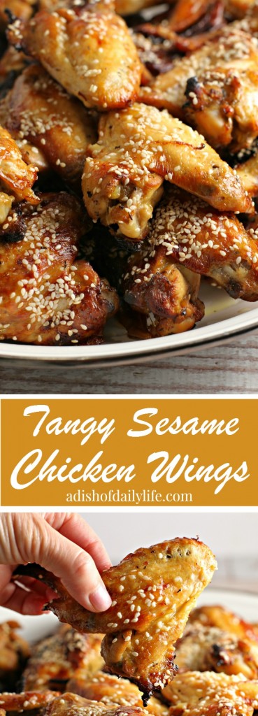 These Tangy Sesame Chicken Wings, with their Asian flair, are my go-to game day and party appetizer recipe! Everyone always raves about them, and they disappear quickly! YOU HAVE TO TRY THESE!