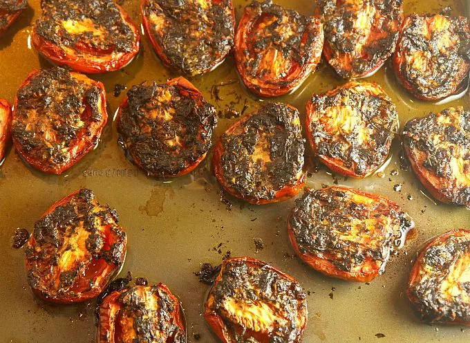 These Mexican Slow Roasted Tomatoes with Cilantro are the perfect addition to any Mexican dish...use them as a topping for fish or chicken. or make quesadillas with them. SO GOOD!! 