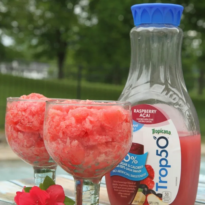 Raspberry Acai Granita with #Trop50...delicious frozen treat for hot summer days and nights!