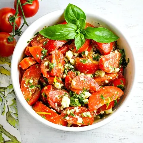 Tomato, Basil and Feta Salad