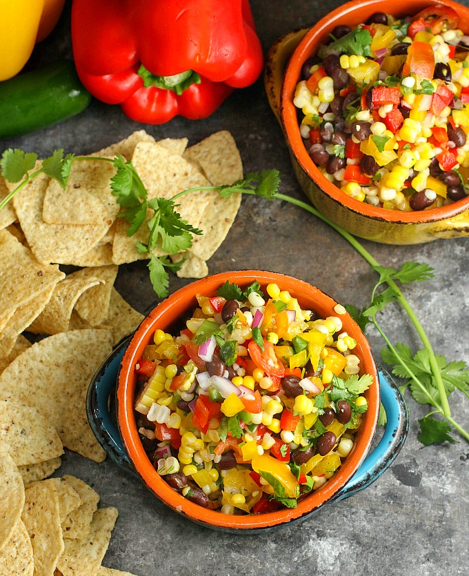 Corn Salsa with Black Beans is perfect for summer parties...serve it with chips and watch it disappear! It is great as a side dish too!