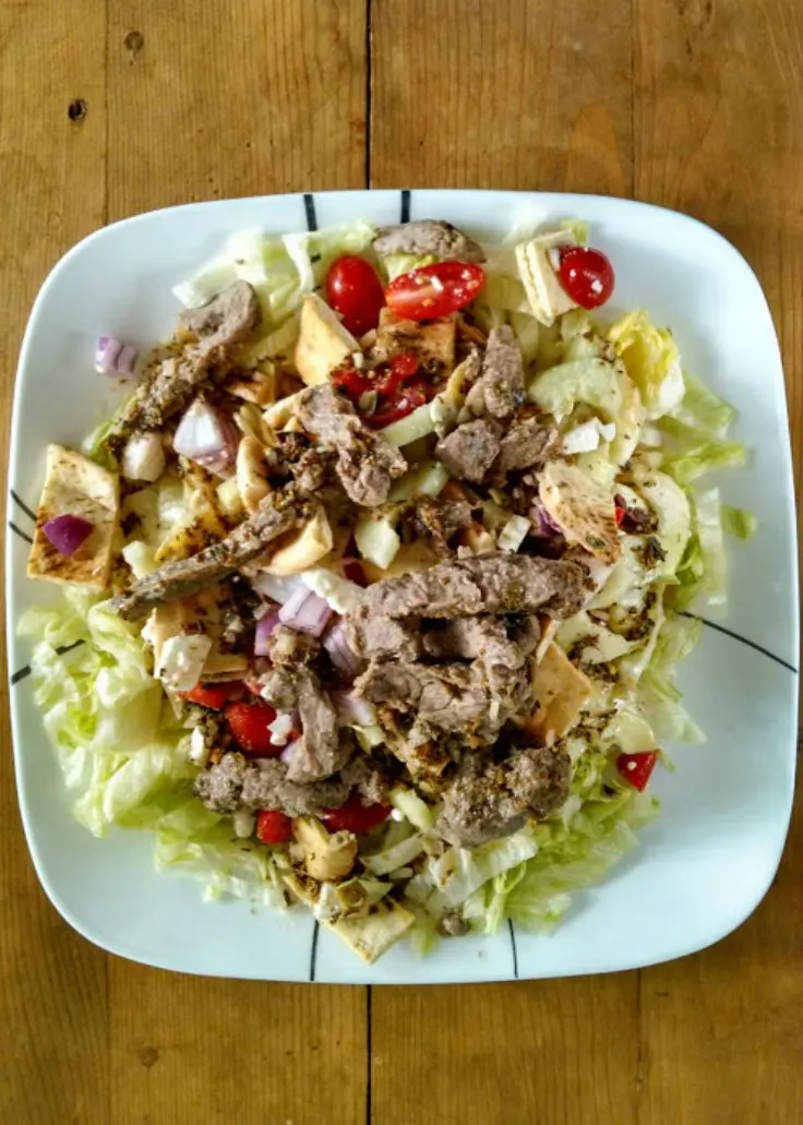 Pita Panzanella Salad with Steak