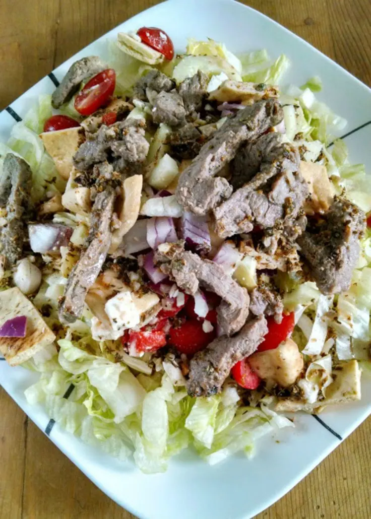 Pita Panzanella Salad with Steak