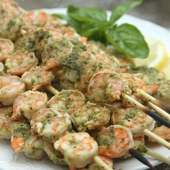 Lemon Pesto Grilled Shrimp