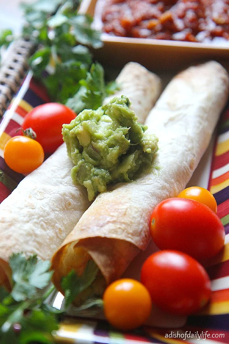 Cheesy Chipotle Shrimp & Corn Flautas