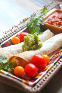 Cheesy Chipotle Shrimp and Corn Flautas