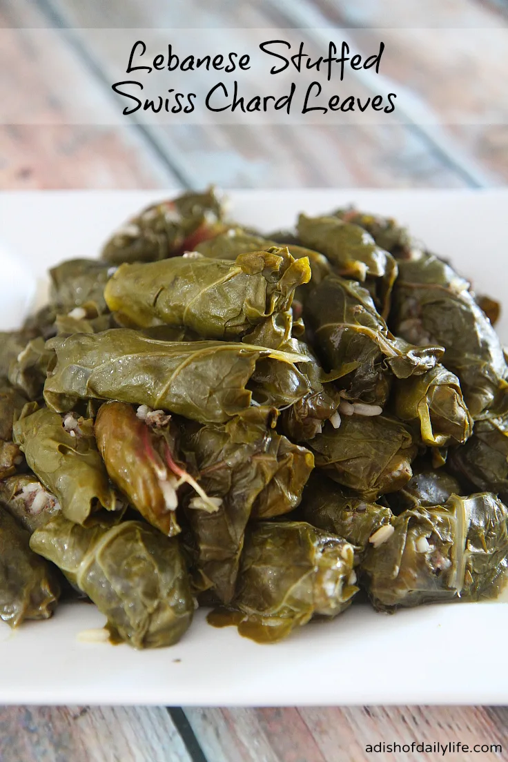 Lebanese Stuffed Swiss Chard Leaves