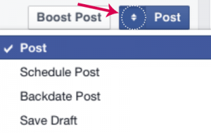 Scheduling a post in Facebook