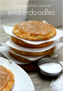 White chocolate caramel snickerdoodles