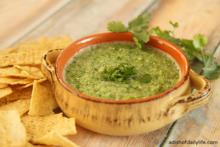 Raw Salsa Verde...a fresh, quick and easy slushy salsa with a delicious slightly tart flavor