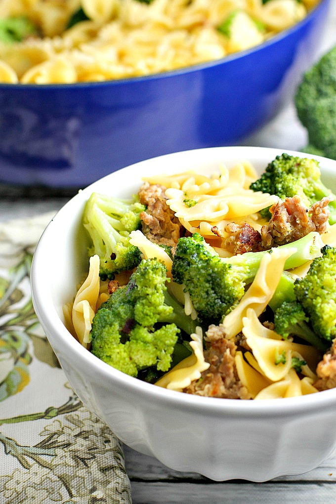  Sausage Broccoli Pasta is a go-to recipe for our family...fast, easy, delicious and it only uses one pot, so clean up in minimal! You can have it on the table in under 30 minutes too!