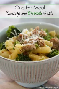 Sausage and Broccoli Pasta...One pot, 5 ingredients, 30 minutes, under $15