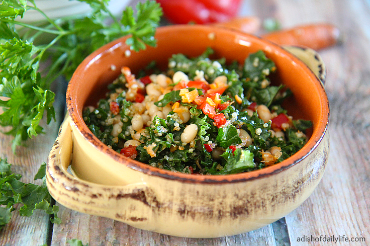 This colorful Lemony Kale-Quinoa is delicious and packed with vitamins and nutrients.