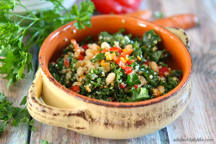 This colorful Lemony Kale-Quinoa is delicious and packed with vitamins and nutrients.