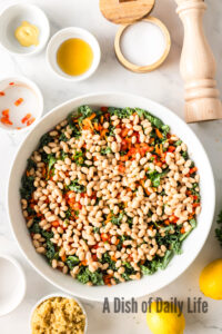 white beans added to salad
