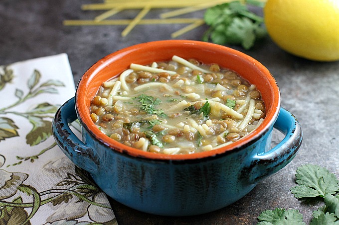 This Lebanese Lentil Soup with Lemon and Noodles is easy-to-make, healthy, and so delicious! Pair it with a salad for a light dinner.