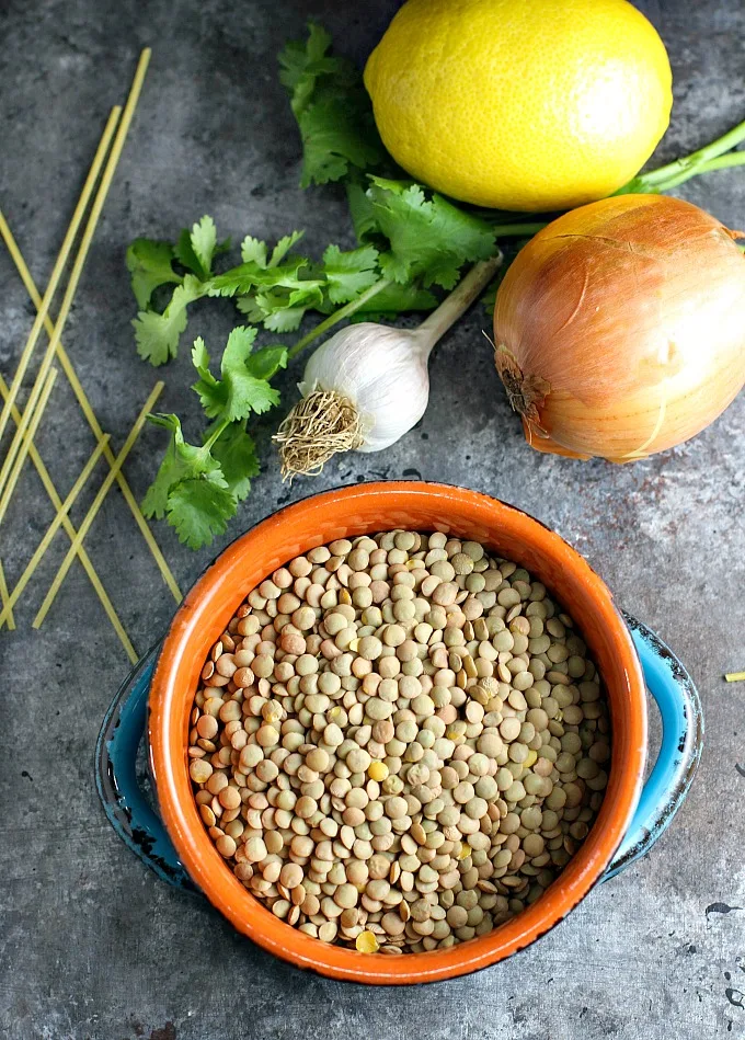 This Lebanese Lentil Soup with Lemon and Noodles is easy-to-make, healthy, and so delicious! Pair it with a salad for a light dinner.