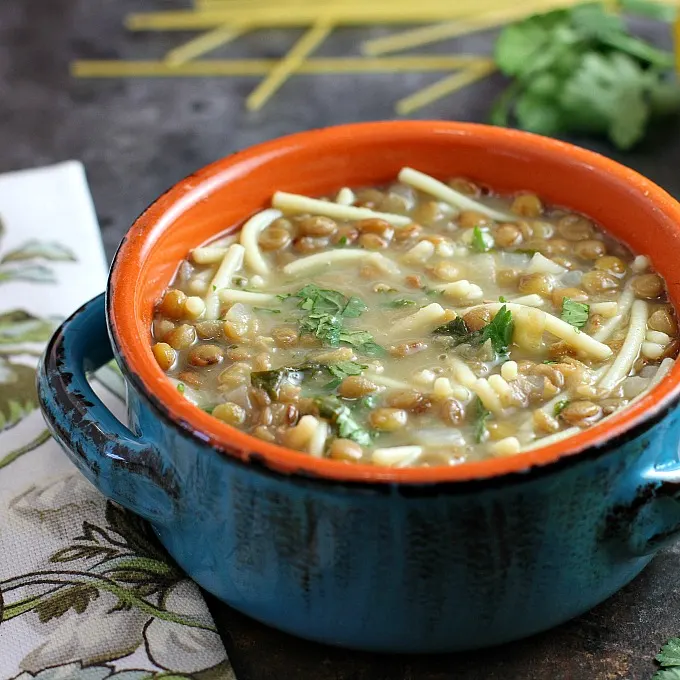 This Lebanese Lentil Soup with Lemon and Noodles is easy-to-make, healthy, and so delicious! Pair it with a salad for a light dinner.