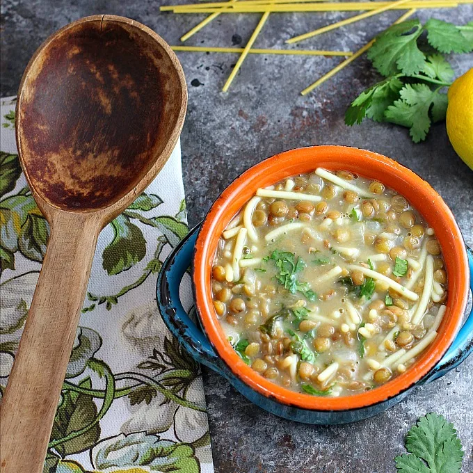 This Lebanese Lentil Soup with Lemon and Noodles is easy-to-make, healthy, and so delicious! Pair it with a salad for a light dinner.