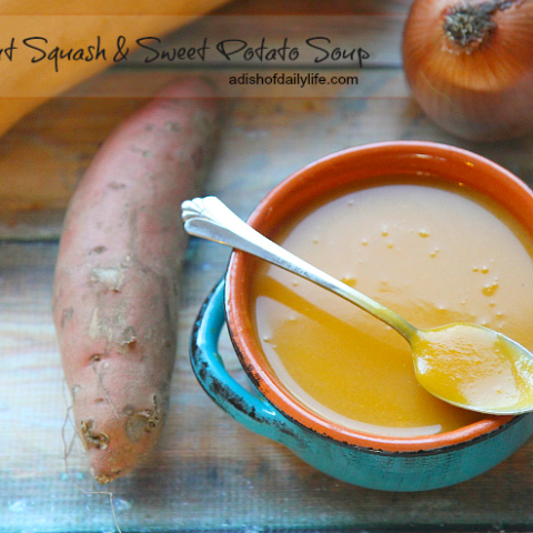 Butternut Squash and Sweet Potato Soup...a delicious easy-to-make soup, perfect for the chilly fall and winter weather