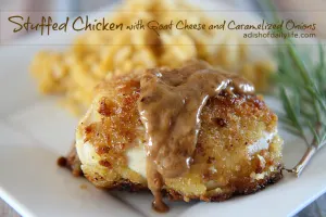 Stuffed Chicken with Goat Cheese and Caramelized Onions