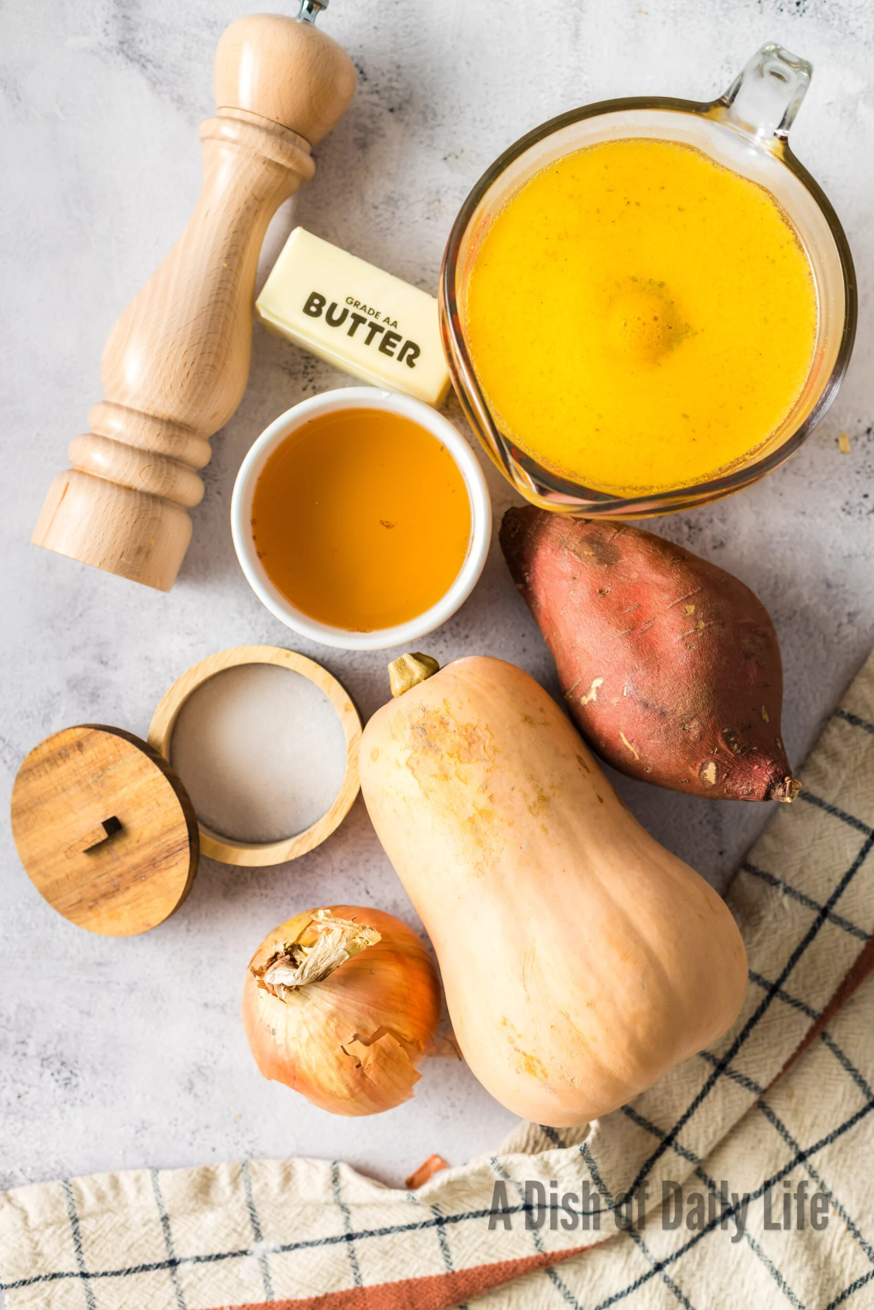 All ingredients laid out on the counter.