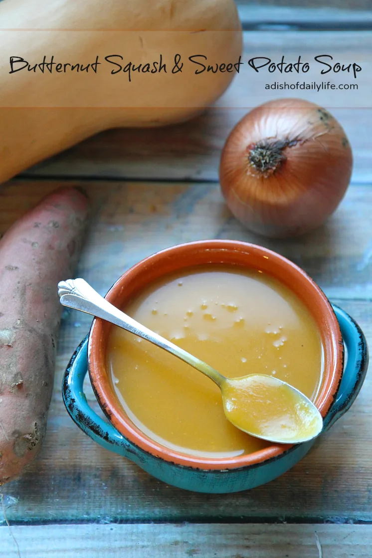 This flavorful Butternut Squash & Sweet Potato Soup is packed with nutrients!