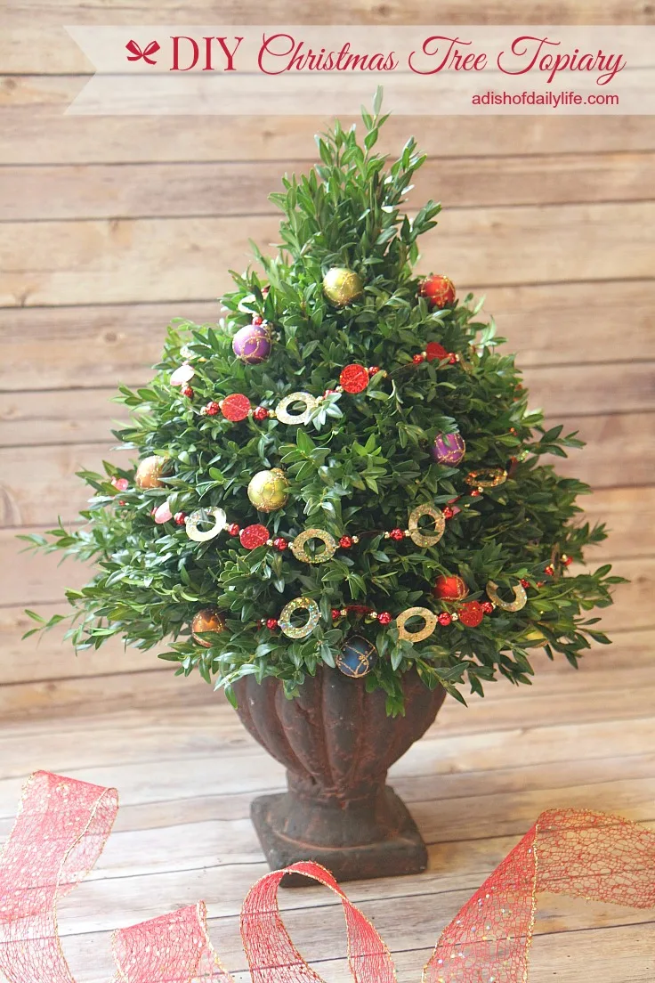 DIY Christmas Tree Topiary