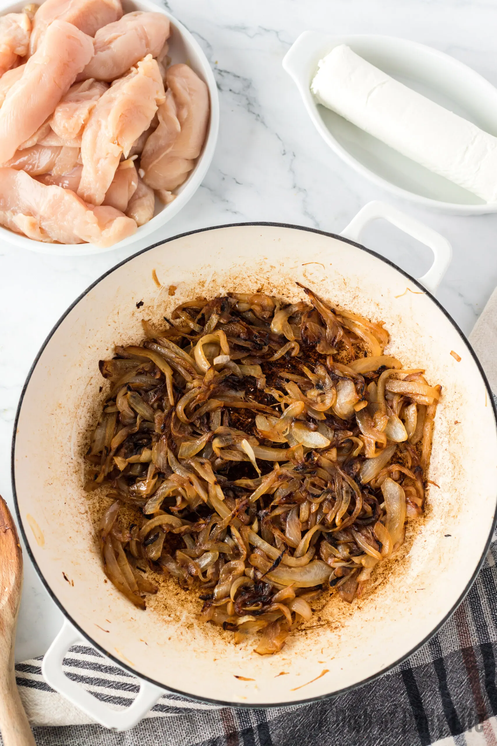 caramelized onions in pot