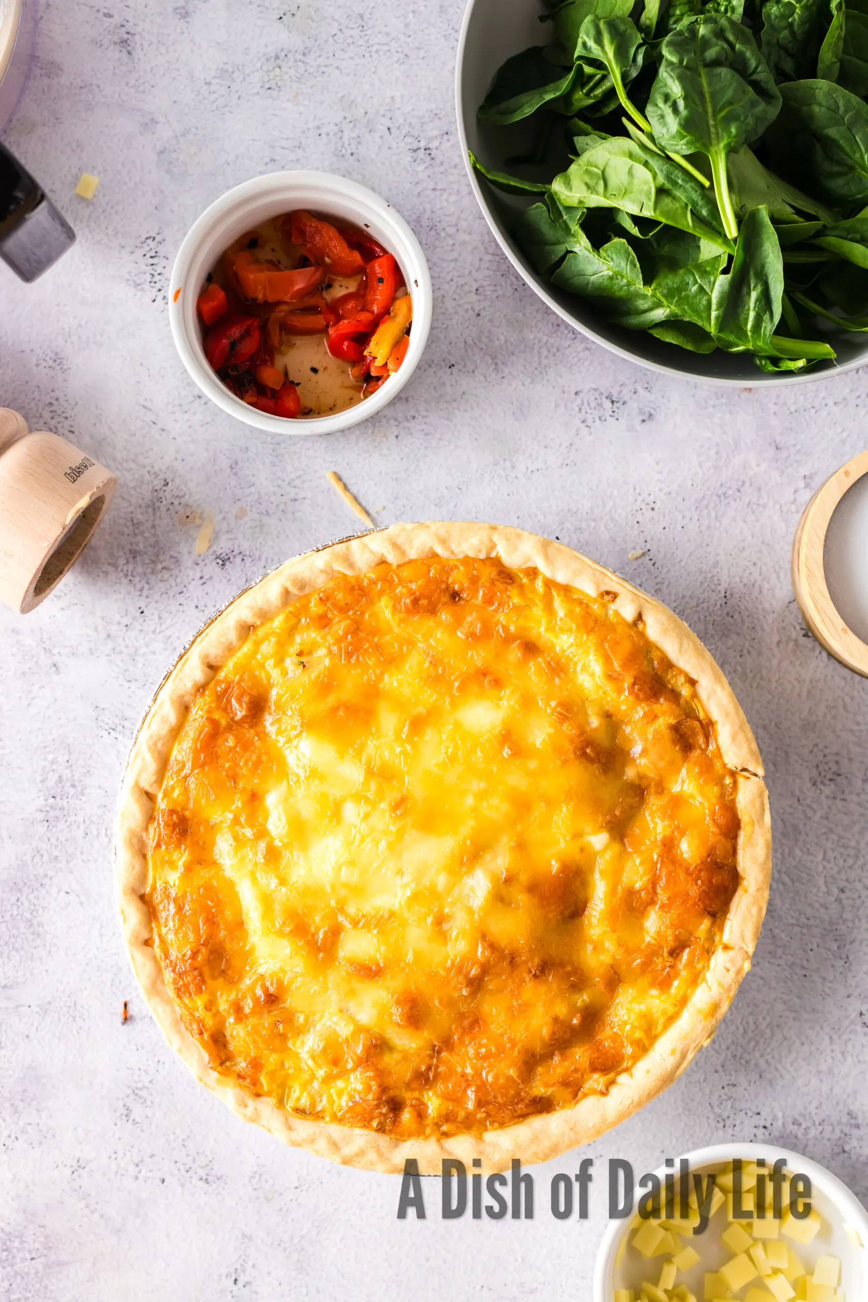 Quiche fresh out of the oven.