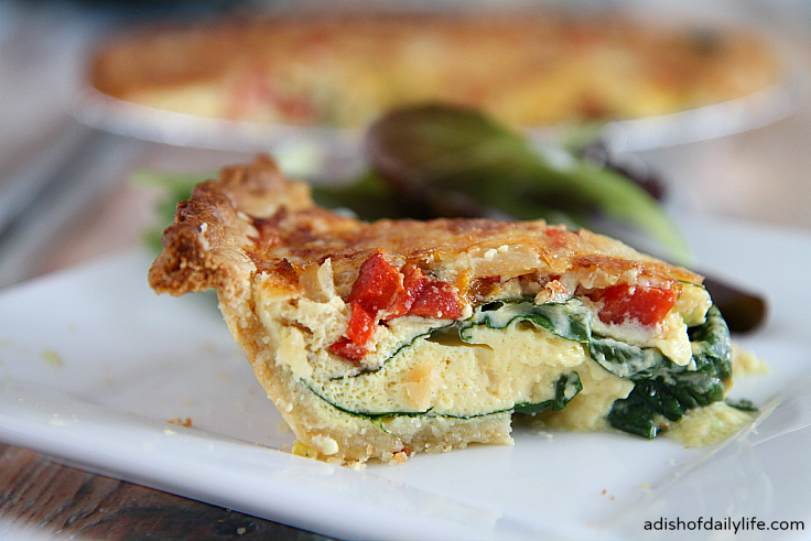 Spinach, Roasted Pepper, and Havarti Quiche