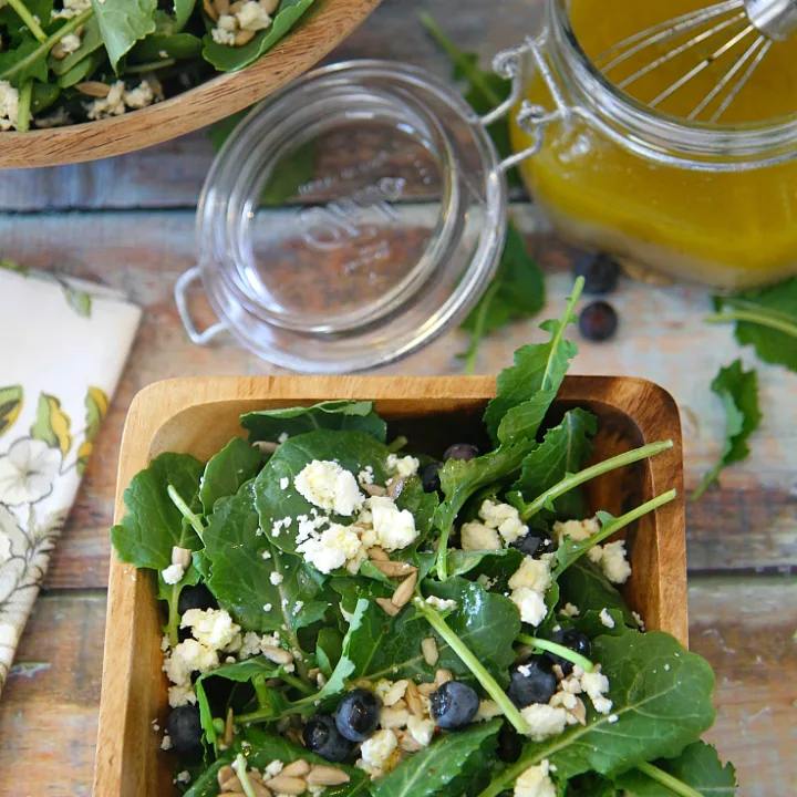 Kale and Blueberry Salad with a Grapefruit Vinaigrette