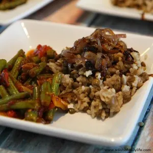 Lentils with Rice and Mediterranean style green beans