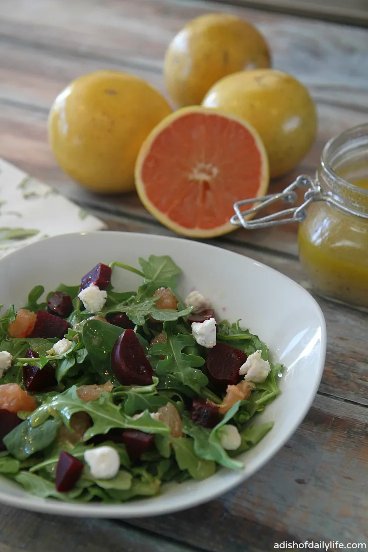 Pair sweet and juicy Florida grapefruit and beets with arugula, goat cheese and a tart, sweet grapefruit vinaigrette for a winter salad guaranteed to tickle your tastebuds!