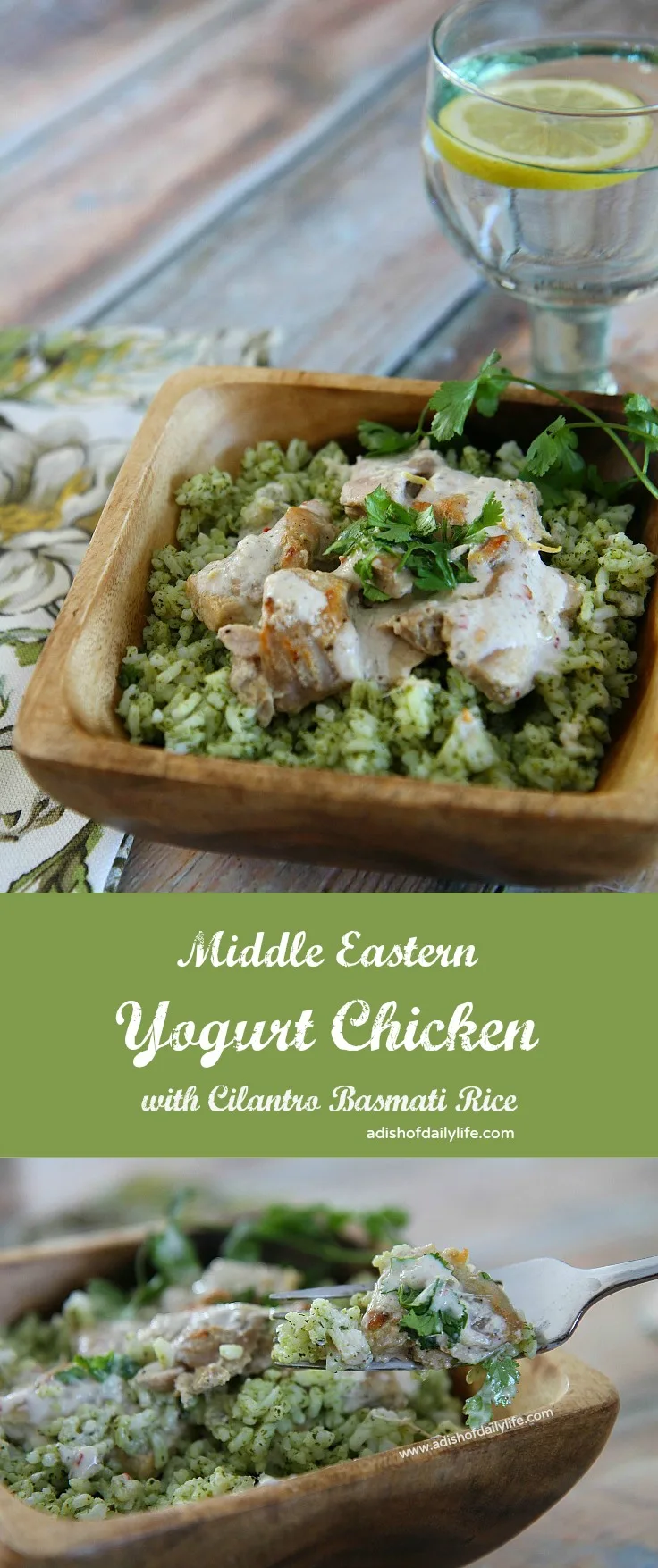 Middle Eastern Yogurt Chicken with Cilantro Basmati Rice #CreateAStir with Della Rice