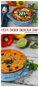 One Pot, 30 Min Meal ~ Fiesta Chicken Enchilada Soup is delicious, easy to make, and perfect for Mexican night!