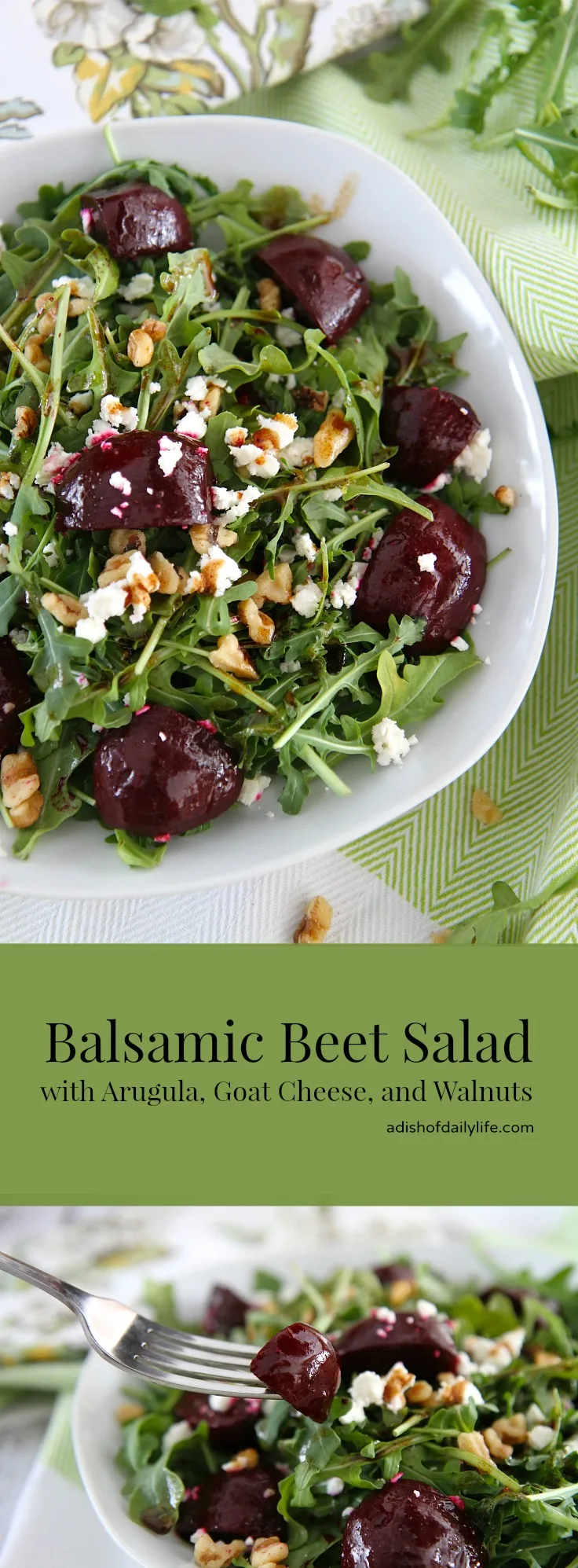 Balsamic Beet Salad with Arugula, Goat Cheese, and Walnuts