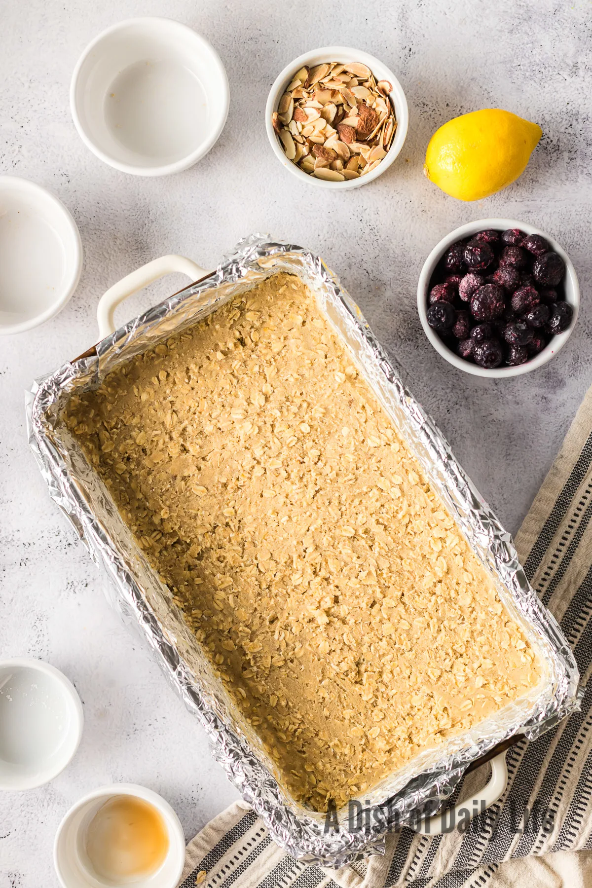 Crust pressed into a casserole dish