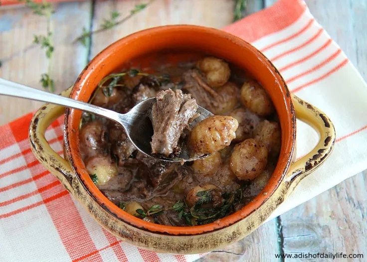 Gnocchi with Cabernet Cream Sauce & Braised Beef