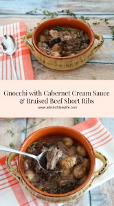 Gnocchi with Cabernet Cream Sauce and Braised Beef Short Ribs