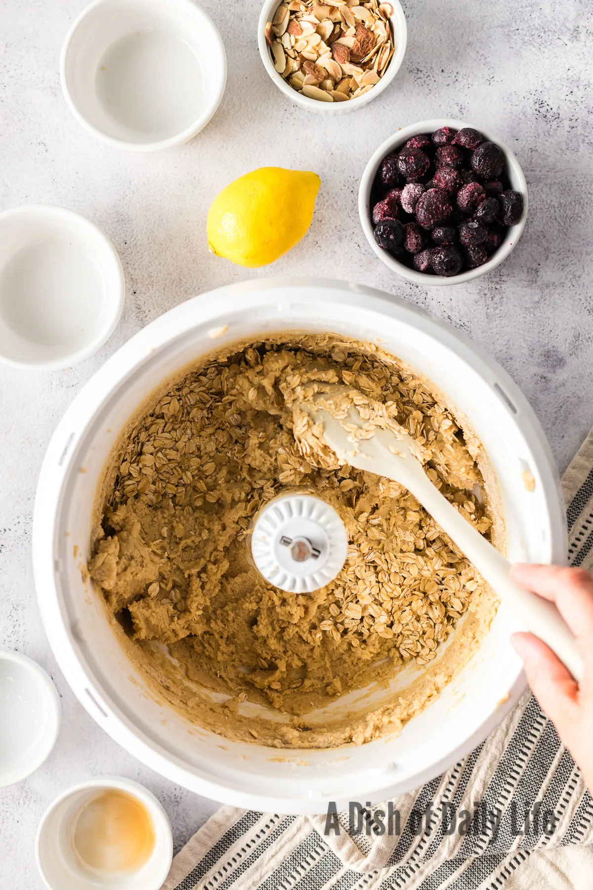 Oats added to batter bowl