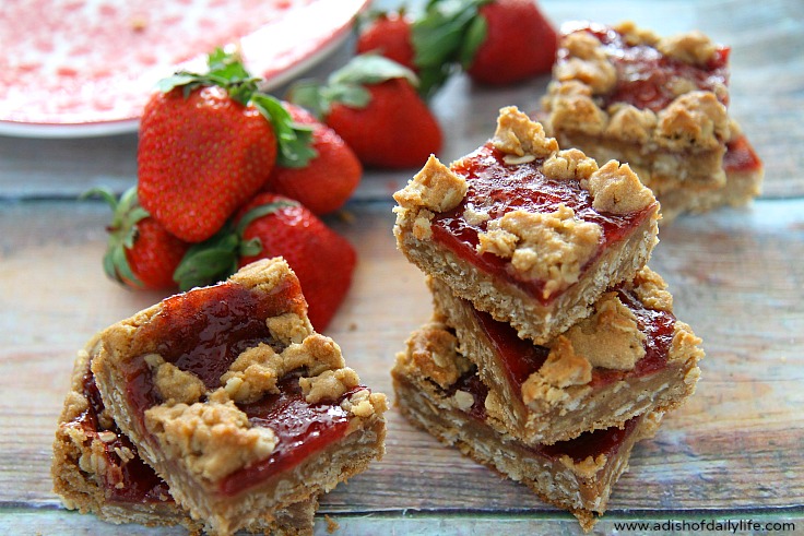 Your favorite sandwich just became a cookie! These PB&J Cookie Bars with Strawberry Jam are easy to make, and a delicious way to satisfy your sweet tooth craving. 