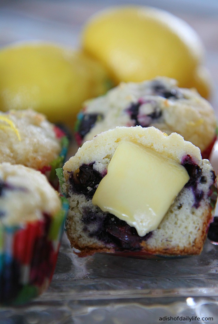 Glazed Lemon Blueberry Muffins with gourmet butter