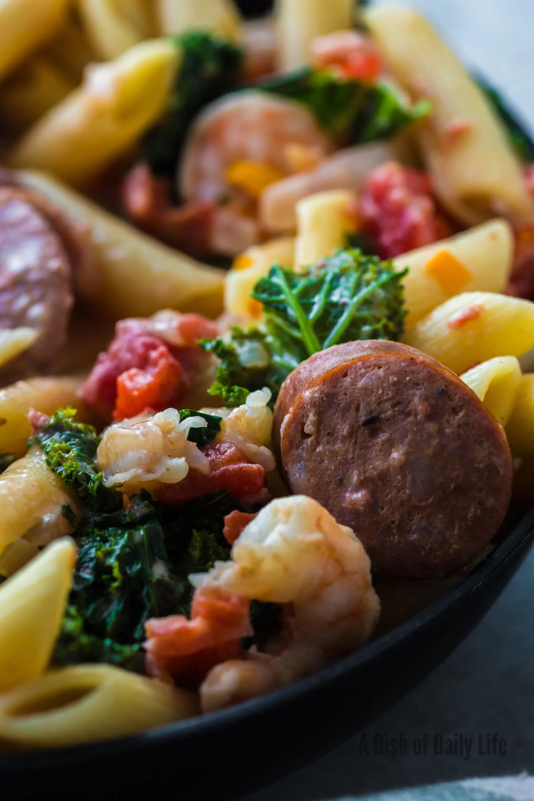 zoomed in image for of cajun pasta