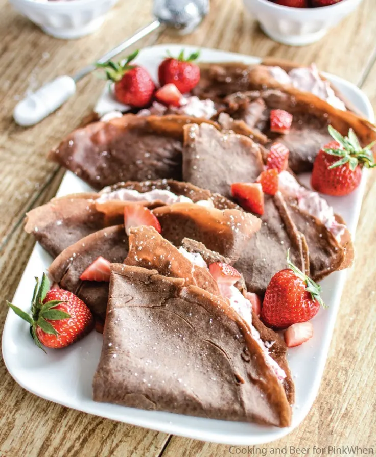 Strawberry Cheesecake Chocolate Crepes