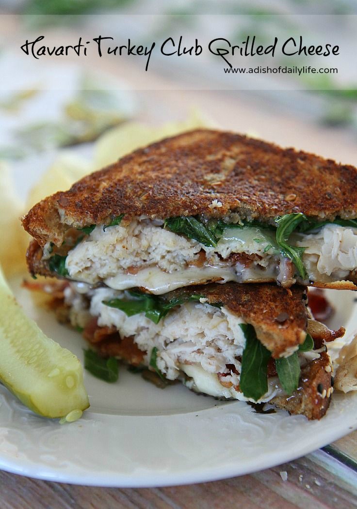 The traditional Club sandwich gets a makeover with this Turkey Club Havarti Grilled Cheese for National Grilled Cheese Month